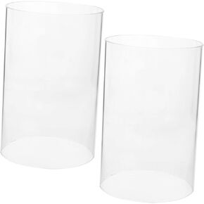 2Pcs Glass Candle Holders Open Flame Candle Shades for Pillar Candles Elegant Hurricane Candle Covers for Romantic and Centerpieces in Kuwait