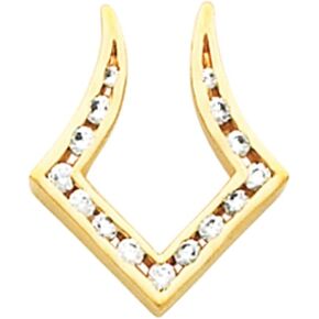 18k Rose Gold Round Shape Pendant Enhancer Fine Jewelry for Women Gifts for Her (Mounting Only, Not All Stones Included, 19x16mm) in Saudi Arabia