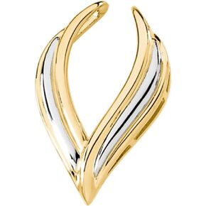 10k White and Yellow Two Tone Gold Pendant Enhancers Fine Jewelry for Women Gifts for Her (24.5x16mm, Mounting Only, Not All Stones Included) in Saudi Arabia