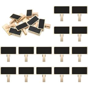 50Pcs Mini Chalkboard Sign with Clip, Wooden Message Board for Note Taking, Labeling, Party (1.5 x 1.6 inch) in Saudi Arabia