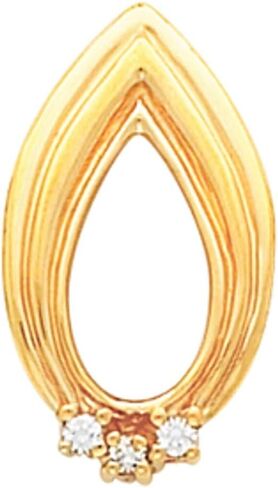 مُحسّن قلادة من الذهب الأصفر 14K 2 مم لحوالي 1/10 CTTW المجوهرات الراقية للنساء هدايا لها (24 × 14 ملم ، ومتصاعد فقط ، وليس كل الأحجار المشمولة) in Saudi Arabia
