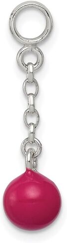 925 sterling Silver Hot Pink Monamel Bead 1/2 "Dangle Enhancer Pendant (L- 26 مم ، W- 8 مم) in Saudi Arabia