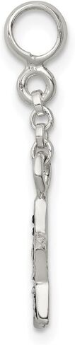 925 Sterling Silver Moticled Star 1/2 "Dangle Enhancer Pendant (L- 28 مم ، W- 11 مم) in Saudi Arabia