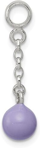 925 Sterling Silver Lilac Enamel Bead 1/2" Dangle Enhancer Pendant (L- 29 mm, W- 8 mm) in Saudi Arabia