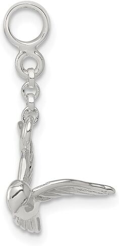 925 Sterling Silver Bird 1/2" Dangle Enhancer Pendant (L- 26 mm, W- 11 mm) in Saudi Arabia
