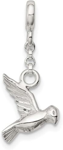 925 Sterling Silver Bird 1/2" Dangle Enhancer Pendant (L- 26 mm, W- 11 mm) in Saudi Arabia
