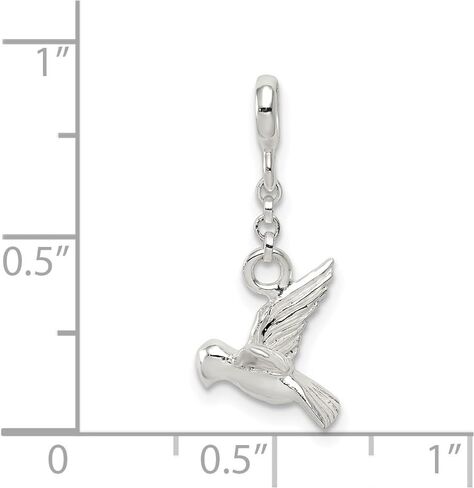 925 Sterling Silver Bird 1/2" Dangle Enhancer Pendant (L- 26 mm, W- 11 mm) in Saudi Arabia