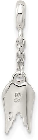 925 Sterling Silver Red Heart Wings 1/2 "Dangle Enhancer Pendant (L- 26 مم ، W- 6 مم) in Saudi Arabia