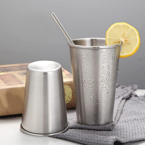 12 Pack 16oz Stainless Steel Pint Cup,Healthy Unbreakable and Stackable,Metal Drinking Glasses in Saudi Arabia