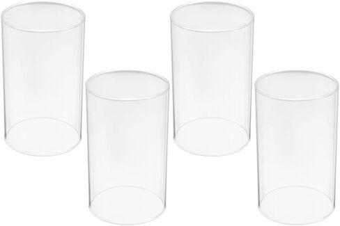 Gatuida 4pcs Transparent Glass Candle Shades, Cylinder Candle Covers, 3.93 x 2.7 Inch, for Home Decor, Parties, Restaurants in Saudi Arabia