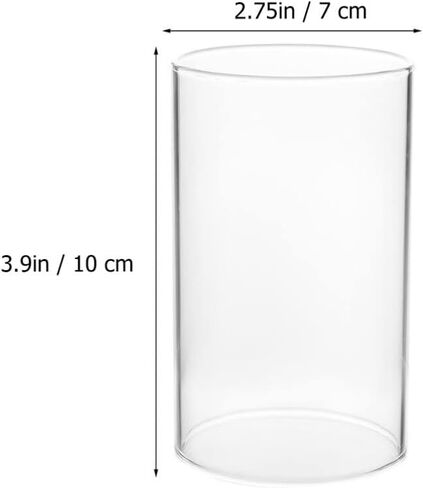 Gatuida 4pcs Transparent Glass Candle Shades, Cylinder Candle Covers, 3.93 x 2.7 Inch, for Home Decor, Parties, Restaurants in Saudi Arabia