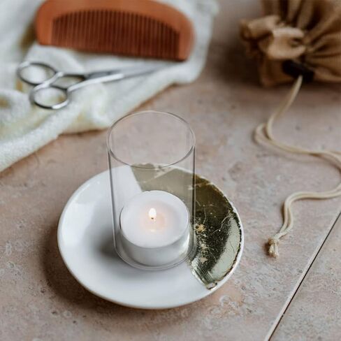 Gatuida 4pcs Transparent Glass Candle Shades, Cylinder Candle Covers, 3.93 x 2.7 Inch, for Home Decor, Parties, Restaurants in Saudi Arabia