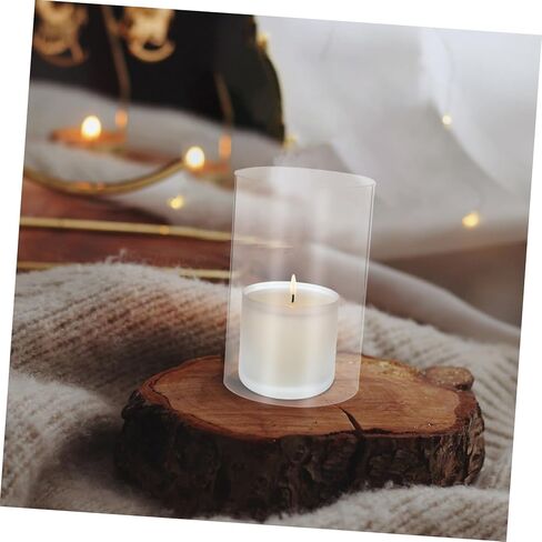 2Pcs Glass Candle Holders Open Flame Candle Shades for Pillar Candles Elegant Hurricane Candle Covers for Romantic and Centerpieces in Kuwait