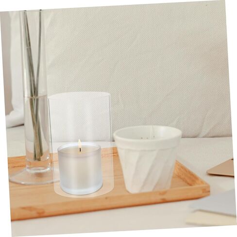 2Pcs Glass Candle Holders Open Flame Candle Shades for Pillar Candles Elegant Hurricane Candle Covers for Romantic and Centerpieces in Kuwait