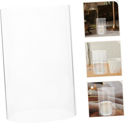 2Pcs Glass Candle Holders Open Flame Candle Shades for Pillar Candles Elegant Hurricane Candle Covers for Romantic and Centerpieces in Kuwait