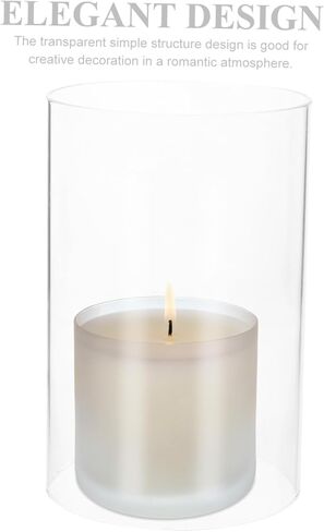 2Pcs Glass Candle Holders Open Flame Candle Shades for Pillar Candles Elegant Hurricane Candle Covers for Romantic and Centerpieces in Kuwait