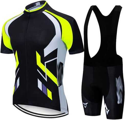 HBJWOV Fluorescent Green Cycling Jersey sets red Bicycle Short Sleeve Cycling Clothing Bike maillot Cycling Jersey Bib shorts in Saudi Arabia
