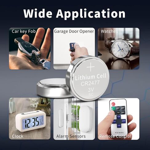 PKCELL CR2477 Battery 3V Lithium Battery Button Coin Cell Batteries(40PCS) in Kuwait