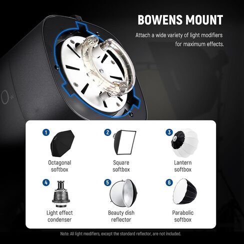NEEWER S101-400W PRO ضوء فلاش ستروب مع 2.4G الزناد 150W مصباح النمذجة 400Ws GN65 5600K بوينز جبل عاكس S1 / S2 وضع مروحة صامتة متوافقة مع QPRO للتصوير الفوتوغرافي لصورة منتج الاستوديو in Saudi Arabia