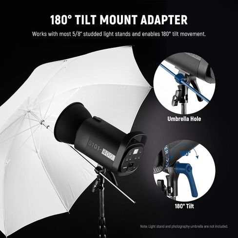 NEEWER S101-400W PRO ضوء فلاش ستروب مع 2.4G الزناد 150W مصباح النمذجة 400Ws GN65 5600K بوينز جبل عاكس S1 / S2 وضع مروحة صامتة متوافقة مع QPRO للتصوير الفوتوغرافي لصورة منتج الاستوديو in Saudi Arabia