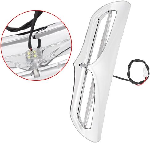 LED Lighted Fairing Air Vent Accent, Fairing Air Vent Trim with LED Accent Light, Front Batwing Fairing Vent Trim with LED Accent Lights Cover, Silver in Saudi Arabia