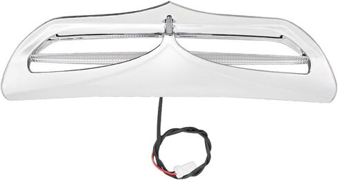 LED Lighted Fairing Air Vent Accent, Fairing Air Vent Trim with LED Accent Light, Front Batwing Fairing Vent Trim with LED Accent Lights Cover, Silver in Saudi Arabia