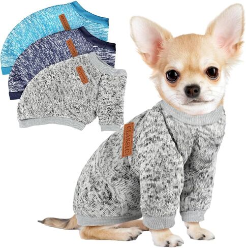 3 Pack Dog Sweaters for Small Dogs Girl Boy Winter Fleece Clothes Warm Soft Dog Sweatshirt Outfit for Dogs Cats Pet Apparel in Saudi Arabia