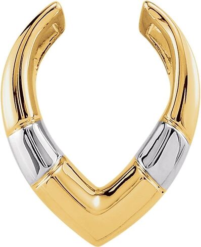 14k White and Yellow Two Tone Gold Pendant Enhancer Fine Jewelry for Women Gifts for Her (19.25x15.75mm, Mounting Only, Not All Stones Included) in Saudi Arabia