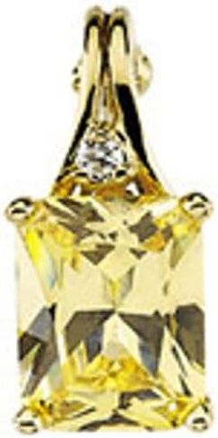 Semi-Polished 14k White Gold Emerald Cut 4-Prong Accented Pendant with Enhancer Bail Fine Jewelry for Women Gifts for Her (Mounting Only, Not All Stones Included) in Saudi Arabia