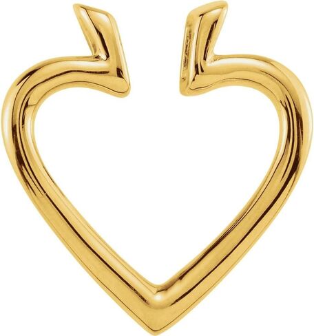 Semi-Polished 14k Yellow Gold Heart Shape Pendant Enhancer Fine Jewelry for Women Gifts for Her (19.5x18.25mm, Mounting Only, Not All Stones Included) in Saudi Arabia
