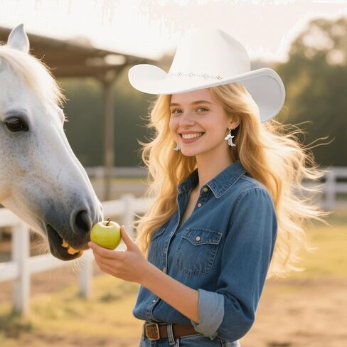 قبعات رعاة البقر للنساء مع أقراط الأحذية - قبعة رعاة البقر الغربية راينستون على نطاق واسع قبعة البقر قبعة رعاة البقر للنساء in Kuwait