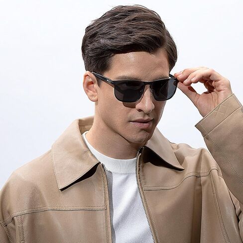 CARFIA Square Polarized Sunglasses for Men UV400 Protection Wide Metal Frame Driving Golf Glasses in Kuwait