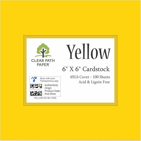 بطاقات صفراء ليمونية - 4 × 6 بوصة - غطاء 65 رطل - 100 ورقة - ورق مسار واضح in Kuwait