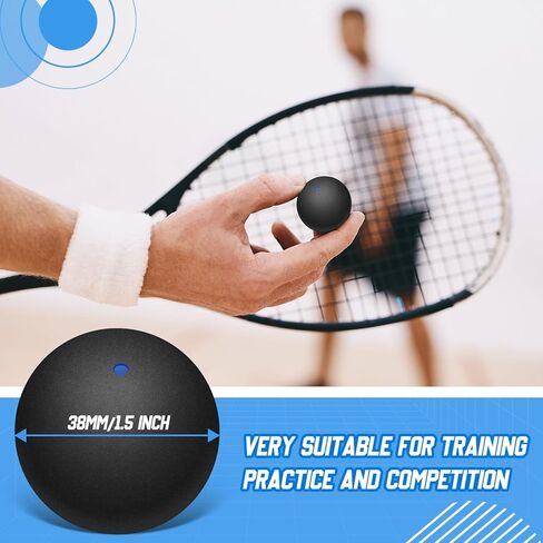 12 Pcs Squash Ball Professional Double Yellow Dot Squash Ball High Reliability Practical to Use Excellent Performance Rubber Squash Balls for Training Practice and Competition in Kuwait