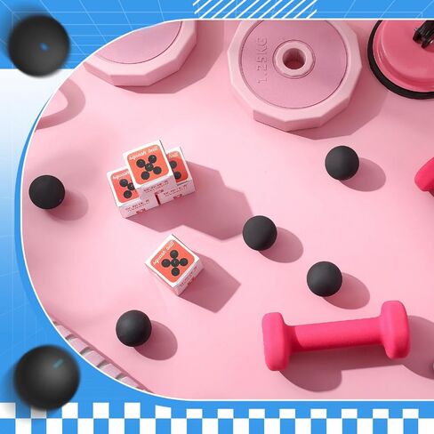 12 Pcs Squash Ball Professional Double Yellow Dot Squash Ball High Reliability Practical to Use Excellent Performance Rubber Squash Balls for Training Practice and Competition in Kuwait