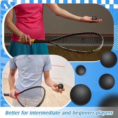 12 Pcs Squash Ball Professional Double Yellow Dot Squash Ball High Reliability Practical to Use Excellent Performance Rubber Squash Balls for Training Practice and Competition in Kuwait
