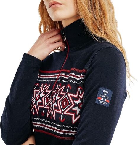 Dale of Norway Tindefjell Women’s Sweater - Women’s Merino Wool Sweater - Slim Fit Quarter-Zip Wool Ski Sweaters for Women in Saudi Arabia