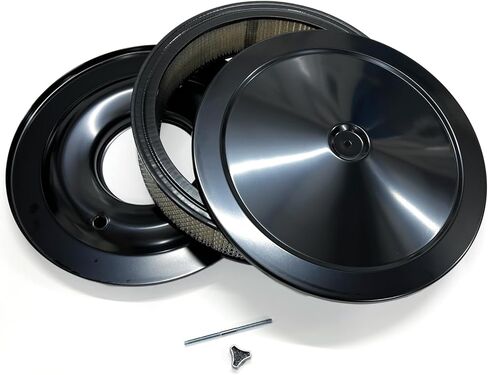 14 "× 3" مستديرة مجموعة منظف الهواء الأسود القاعدة المسطحة Chevy SBC 350 BBC 454 ورقة in Kuwait
