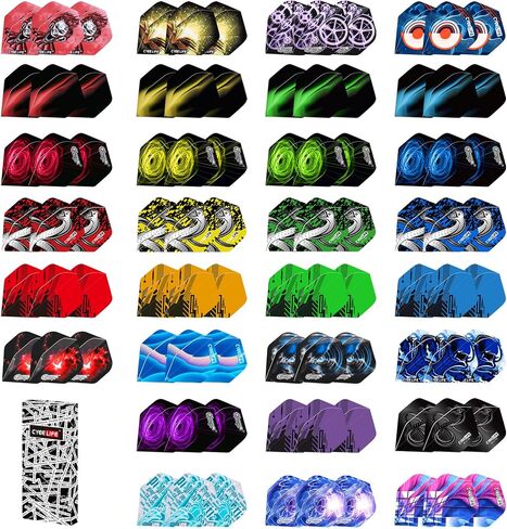 CyeeLife 105Pcs Dart Flights,Standard Dart Flights Durable PET Dart Flights for Soft Tip and Steel Tip,Darts accessories in Saudi Arabia