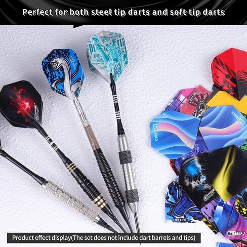 CyeeLife 105Pcs Dart Flights,Standard Dart Flights Durable PET Dart Flights for Soft Tip and Steel Tip,Darts accessories in Saudi Arabia