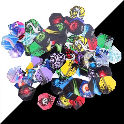 CyeeLife 105Pcs Dart Flights,Standard Dart Flights Durable PET Dart Flights for Soft Tip and Steel Tip,Darts accessories in Saudi Arabia