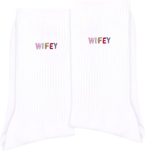 Babe Socks, Sweet Gift, Embroidered Socks For Men, Women, 1 Pairs - Couple Gift For For Girlfriend, Boyfriend, Wife, Husband, Fiancee, Fiancé. (106) in Saudi Arabia