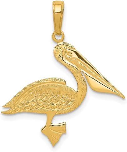 Diamond2Deal 14k Yellow Gold Pelican Pendant in Saudi Arabia