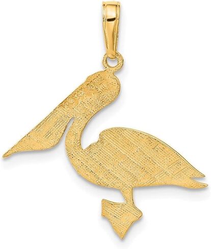 Diamond2Deal 14k Yellow Gold Pelican Pendant in Saudi Arabia