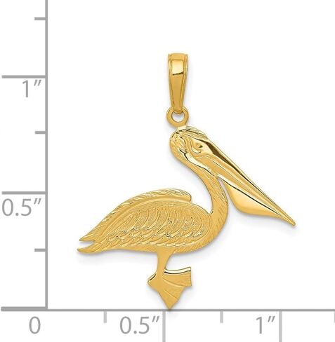 Diamond2Deal 14k Yellow Gold Pelican Pendant in Saudi Arabia