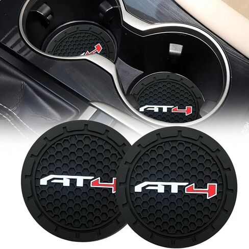 حامل كأس السيارة 2PCS لـ GMC AT4 Accessories Auto Auto Anti Cup Cust Asserts Coaster Care Interior - Black (for AT4) in Kuwait