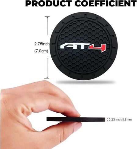 حامل كأس السيارة 2PCS لـ GMC AT4 Accessories Auto Auto Anti Cup Cust Asserts Coaster Care Interior - Black (for AT4) in Kuwait