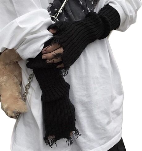 Gothic for Arm Warmers Women Punk Fingerless Goth Rave Rave Emo Grunge in Saudi Arabia