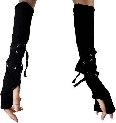 Gothic for Arm Warmers Women Punk Fingerless Goth Rave Rave Emo Grunge in Saudi Arabia
