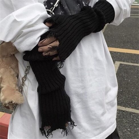 Gothic for Arm Warmers Women Punk Fingerless Goth Rave Rave Emo Grunge in Saudi Arabia